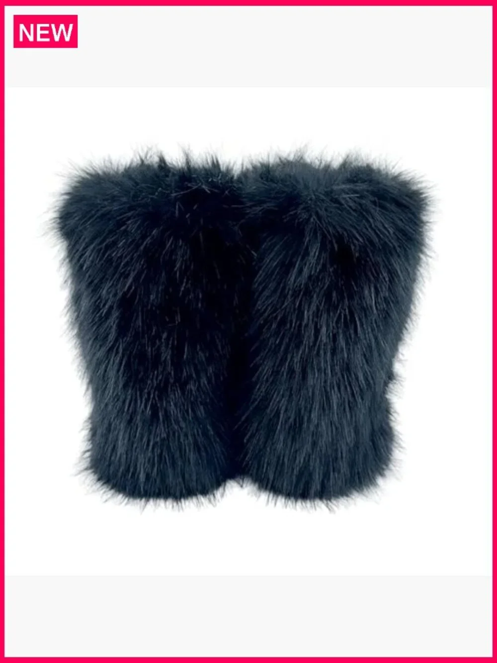 Faux Fur Mid Calf Snow Boots, Warm Fuzzy Fluffy Winter Boots, Slip On